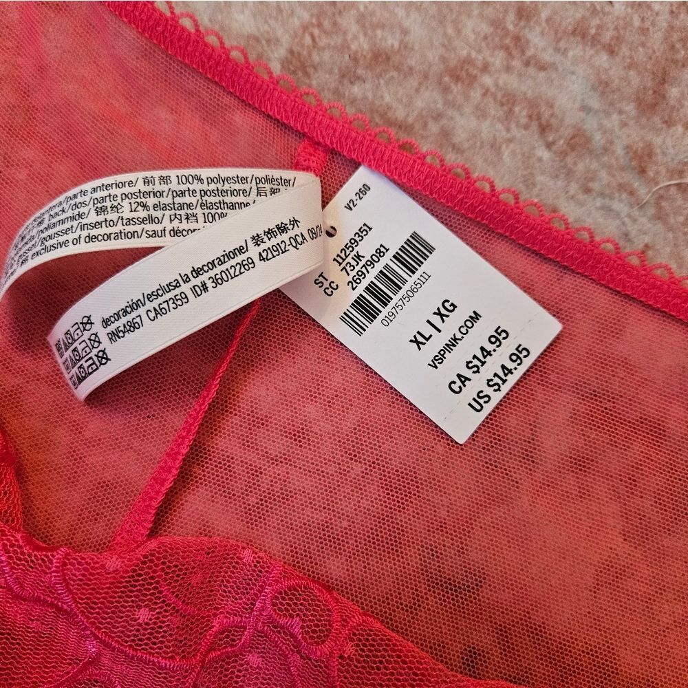 VS Pink Lace Trim Panties - Picture 3 of 4